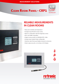 Thumbnail of document Data Sheet - CRP1 Clean Room Panel